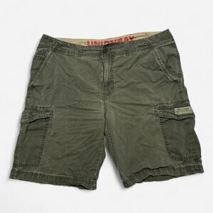 Unionbay Mens Cargo Shorts Olive Green Utility Military Casual Size 36